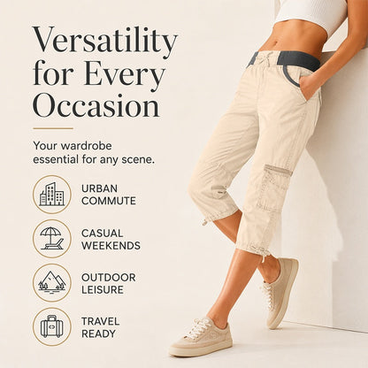 Cargo-Caprihose für Damen mit hoher Taille