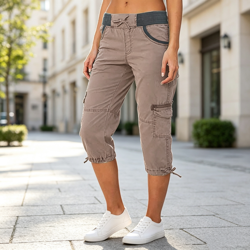 Cargo-Caprihose für Damen mit hoher Taille