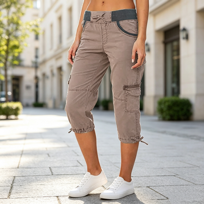 Cargo-Caprihose für Damen mit hoher Taille
