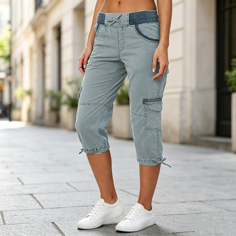 Cargo-Caprihose für Damen mit hoher Taille