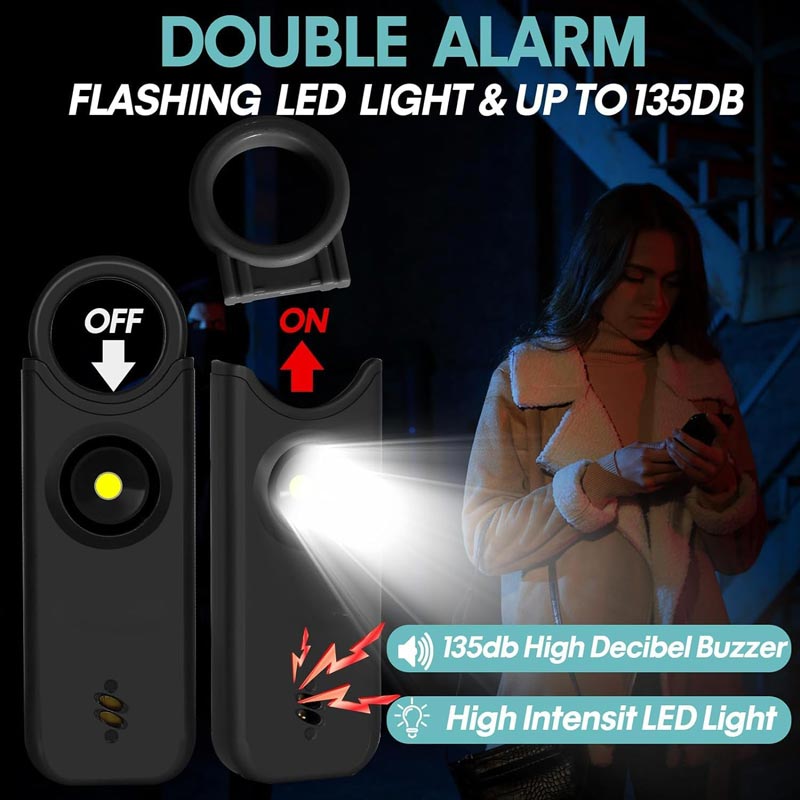 135DB Selbstverteidigungsalarm mit LED-Blitzlicht