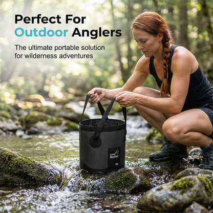 🧊 50% RABATT! ✨ Faltbarer tragbarer Angelkübel – Geeignet als Eiskübel, Wasserbehälter, für Autowäsche & Campinggeschirr 🎣