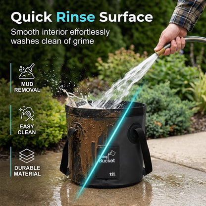 🧊 50% RABATT! ✨ Faltbarer tragbarer Angelkübel – Geeignet als Eiskübel, Wasserbehälter, für Autowäsche & Campinggeschirr 🎣