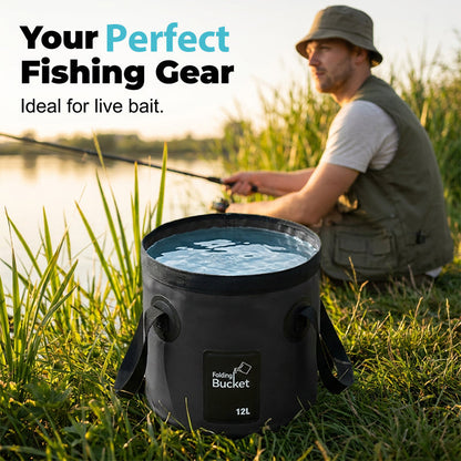 🧊 50% RABATT! ✨ Faltbarer tragbarer Angelkübel – Geeignet als Eiskübel, Wasserbehälter, für Autowäsche & Campinggeschirr 🎣