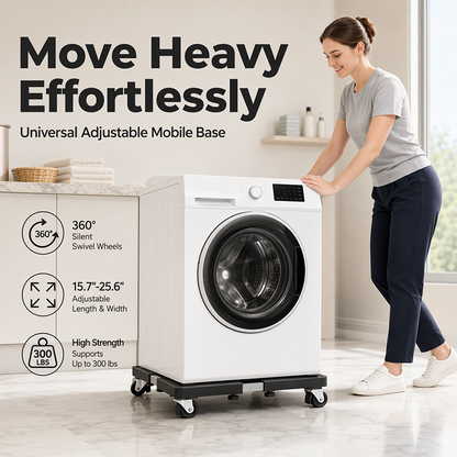 Adjustable Mobile Washing Machine Stand with Multi-Wheels