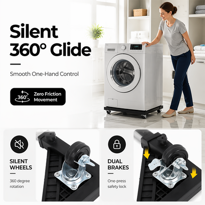 Adjustable Mobile Washing Machine Stand with Multi-Wheels
