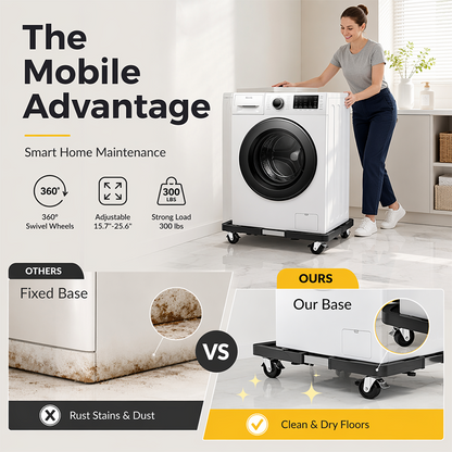Adjustable Mobile Washing Machine Stand with Multi-Wheels
