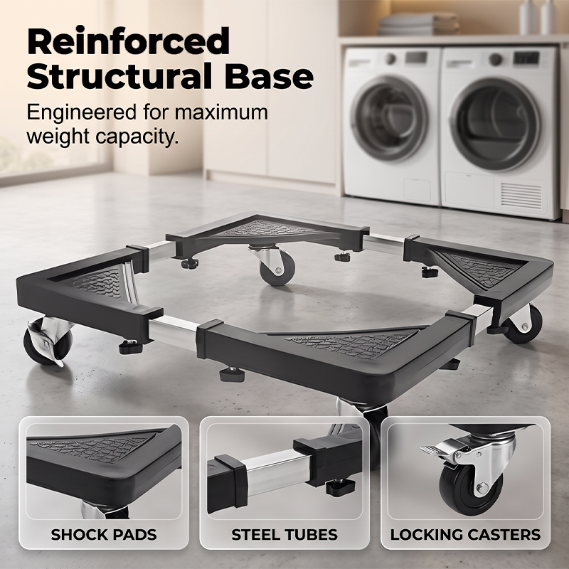 Adjustable Mobile Washing Machine Stand with Multi-Wheels