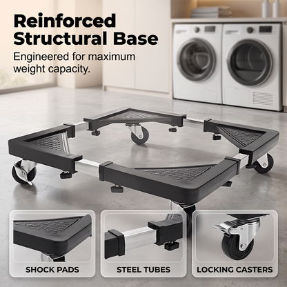 Adjustable Mobile Washing Machine Stand with Multi-Wheels