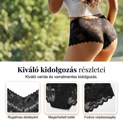 【✨ 1 + 3 gratis – 4 Stück】Sexy Damenhöschen mit Spitze – Transparente Unterwäsche mit Blumenmuster 💋