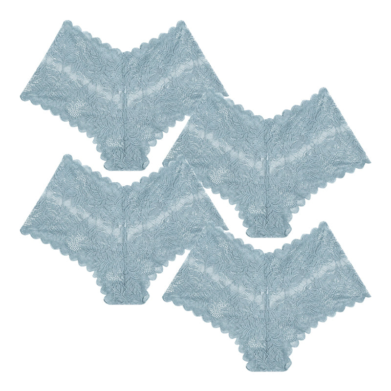 【✨ 1 + 3 gratis – 4 Stück】Sexy Damenhöschen mit Spitze – Transparente Unterwäsche mit Blumenmuster 💋