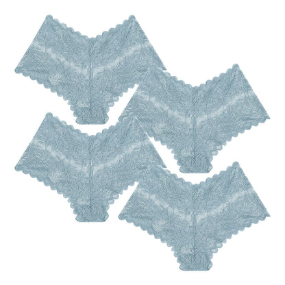 【✨ 1 + 3 gratis – 4 Stück】Sexy Damenhöschen mit Spitze – Transparente Unterwäsche mit Blumenmuster 💋