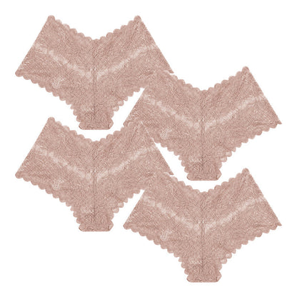 【✨ 1 + 3 gratis – 4 Stück】Sexy Damenhöschen mit Spitze – Transparente Unterwäsche mit Blumenmuster 💋
