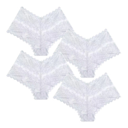 【✨ 1 + 3 gratis – 4 Stück】Sexy Damenhöschen mit Spitze – Transparente Unterwäsche mit Blumenmuster 💋