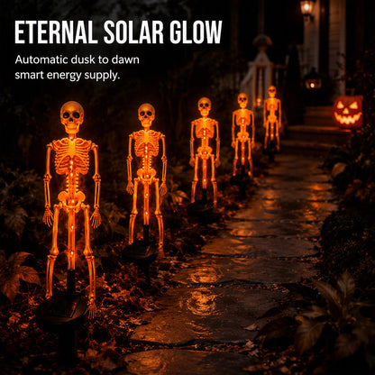 💀 50% RABATT! 🎃 Solar-Skelett-Erdspießleuchten – Wasserdicht, solarbetrieben & gruselig – Perfekte Halloween-Deko für Garten & Wege 🌙
