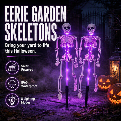 💀 50% RABATT! 🎃 Solar-Skelett-Erdspießleuchten – Wasserdicht, solarbetrieben & gruselig – Perfekte Halloween-Deko für Garten & Wege 🌙
