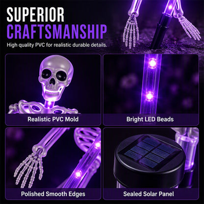 💀 50% RABATT! 🎃 Solar-Skelett-Erdspießleuchten – Wasserdicht, solarbetrieben & gruselig – Perfekte Halloween-Deko für Garten & Wege 🌙