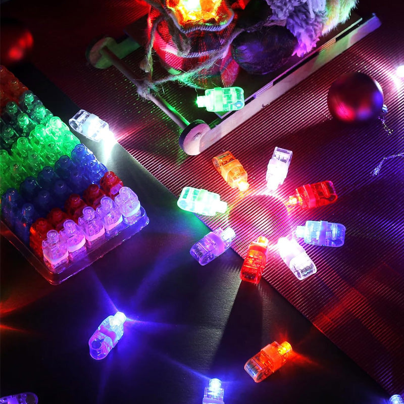 🔥Superangebot: 50 % RABATT🔥 Bunte Mini-LED-Fingerlichter – Festliche Fingerlichter mit Gummiband