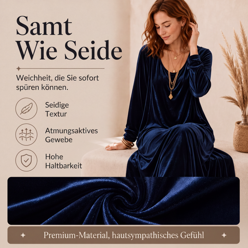 🌸 Langarm-Maxikleid für Damen – Leichter, atmungsaktiver Stoff & femininer Schnitt – Ideal für Frühling, Herbst & elegante Abende