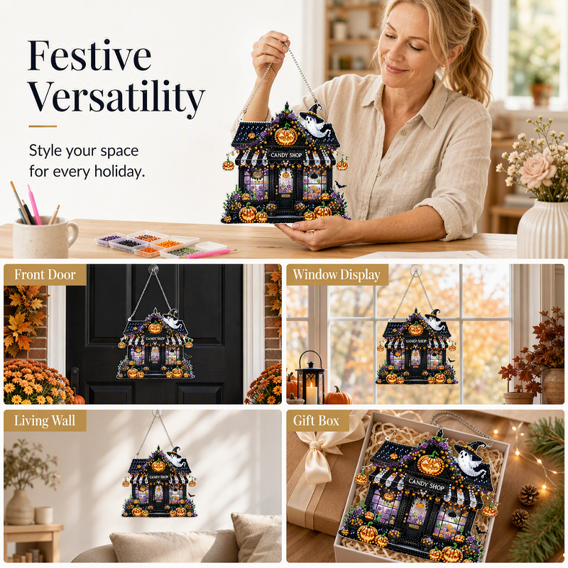 🎃 50% RABATT! ✨ Halloween DIY Glitzer-Hängeornament-Set – Funkelnde Farben, einfache Montage & kreativer Spaß – Perfekte Deko für gruselige Herbststimmung 🕸️