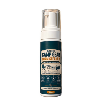🏕️Schaumreiniger für Outdoor-Campingausrüstung mit Reinigungstuch – Kraftvolles Schaumspray zur Fleckenentfernung für Campingstühle, Tische, Kühlboxen und Klappwagen