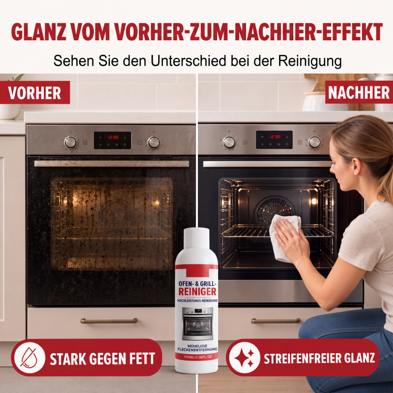 Hochleistungs‑Reiniger für Backofen & Grill, 100 ml – schneller Entfetter gegen Küchenverschmutzungen