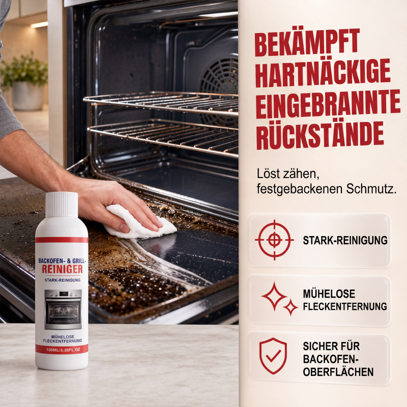 Hochleistungs‑Reiniger für Backofen & Grill, 100 ml – schneller Entfetter gegen Küchenverschmutzungen
