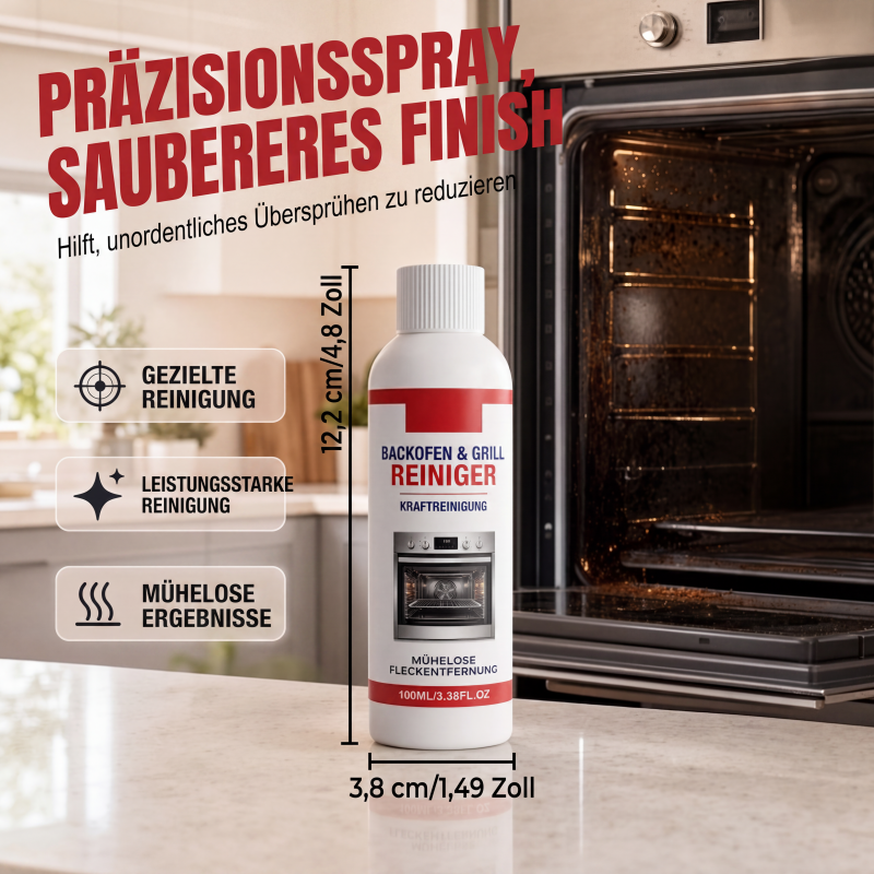 Hochleistungs‑Reiniger für Backofen & Grill, 100 ml – schneller Entfetter gegen Küchenverschmutzungen