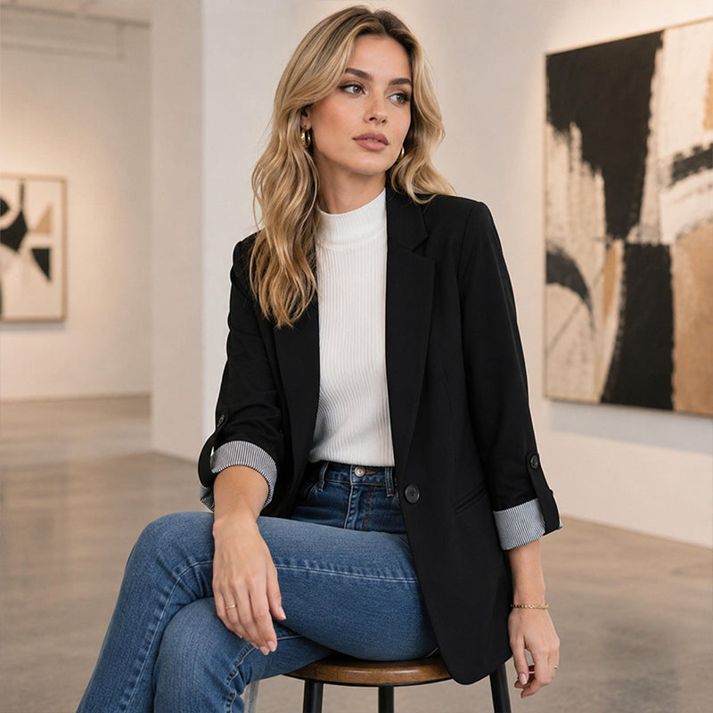 ☀️🧥Neuheiten – Eleganter Cardigan-Blazer – Weicher Fall und vielseitige Kombinierbarkeit, vom Büro bis zum Abend