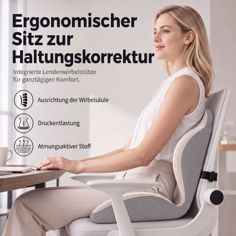 🔥 Heute -50 %!🚗🪑Ergonomisches Sitzkissen aus Memory-Schaum – Integrierte Rückenstütze, orthopädisch & vielseitig – Ideal für Bürostuhl, Auto & Homeoffice ✨