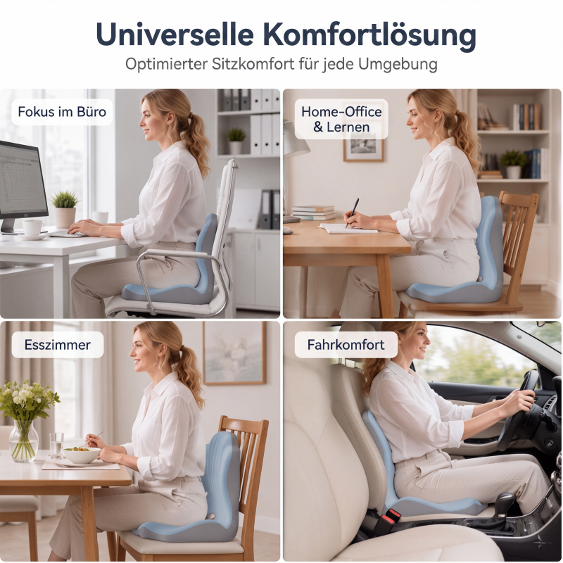 🔥 Heute -50 %!🚗🪑Ergonomisches Sitzkissen aus Memory-Schaum – Integrierte Rückenstütze, orthopädisch & vielseitig – Ideal für Bürostuhl, Auto & Homeoffice ✨