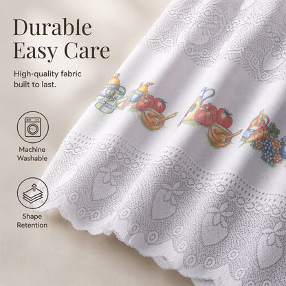 🌸 Kurzer Küchenvorhang im Vintage-Stil mit Spitze – eine elegante, stimmungsvolle Dekoration für dein Zuhause