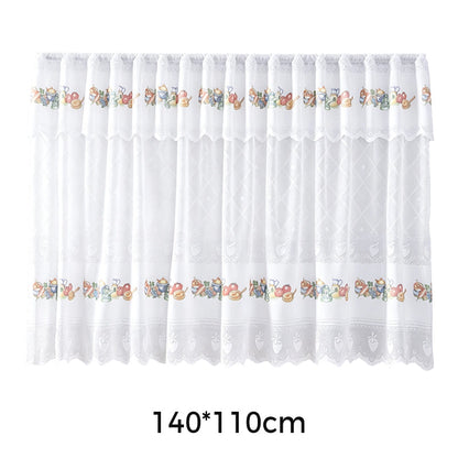 🌸 Kurzer Küchenvorhang im Vintage-Stil mit Spitze – eine elegante, stimmungsvolle Dekoration für dein Zuhause