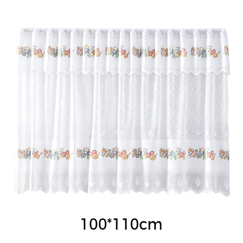 🌸 Kurzer Küchenvorhang im Vintage-Stil mit Spitze – eine elegante, stimmungsvolle Dekoration für dein Zuhause