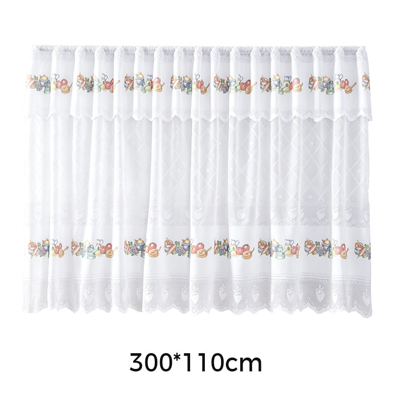 🌸 Kurzer Küchenvorhang im Vintage-Stil mit Spitze – eine elegante, stimmungsvolle Dekoration für dein Zuhause