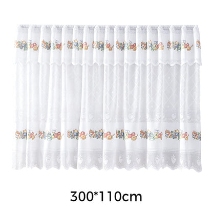 🌸 Kurzer Küchenvorhang im Vintage-Stil mit Spitze – eine elegante, stimmungsvolle Dekoration für dein Zuhause
