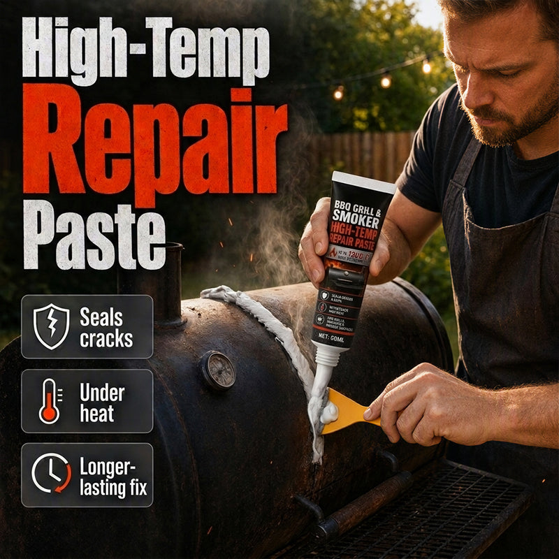 Reparaturpaste für Hochtemperatur-Grills und Räucheröfen, 60 ml, hitzebeständiges Dichtungsmittel mit Spachtel