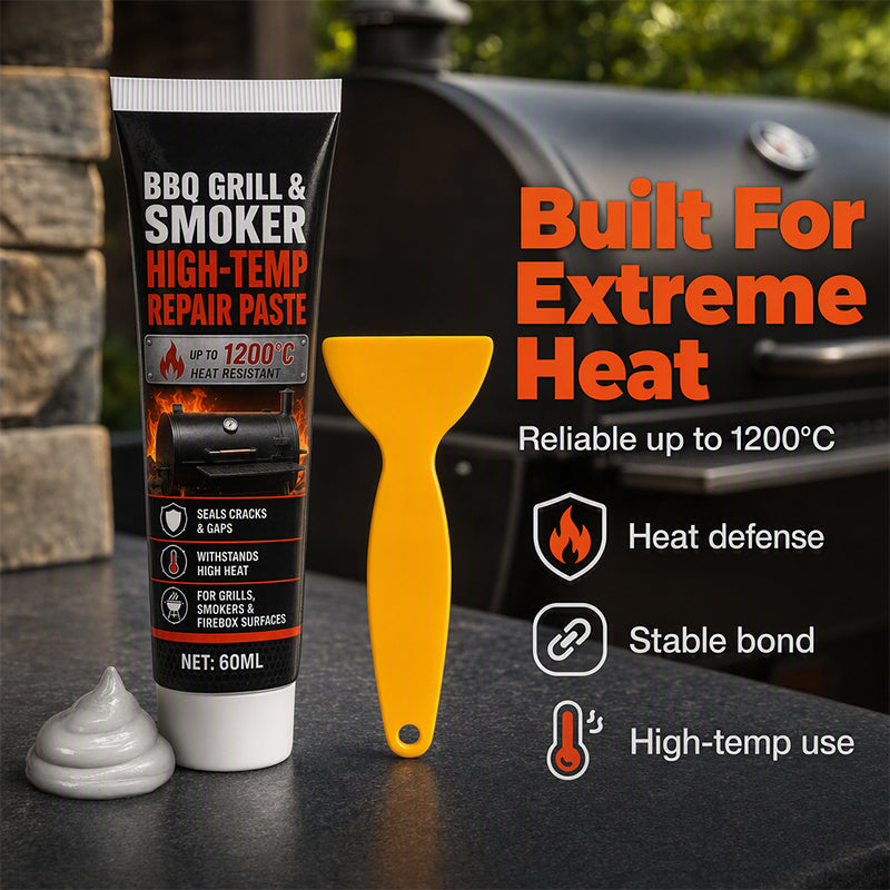 Reparaturpaste für Hochtemperatur-Grills und Räucheröfen, 60 ml, hitzebeständiges Dichtungsmittel mit Spachtel