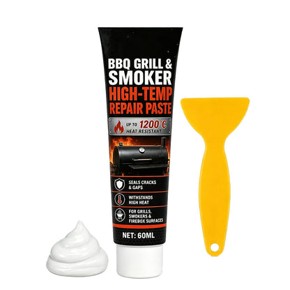 Reparaturpaste für Hochtemperatur-Grills und Räucheröfen, 60 ml, hitzebeständiges Dichtungsmittel mit Spachtel