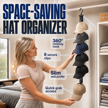 ✨ Hutständer mit 8 Klammern zur Wandmontage – spart Platz und präsentiert Ihre Mützen-Sammlung, für Schlafzimmer und Kleiderschrank