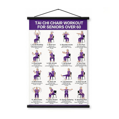 📢📢40 % RABATT !! ⏰Tai-Chi-Trainingsposter für Senioren