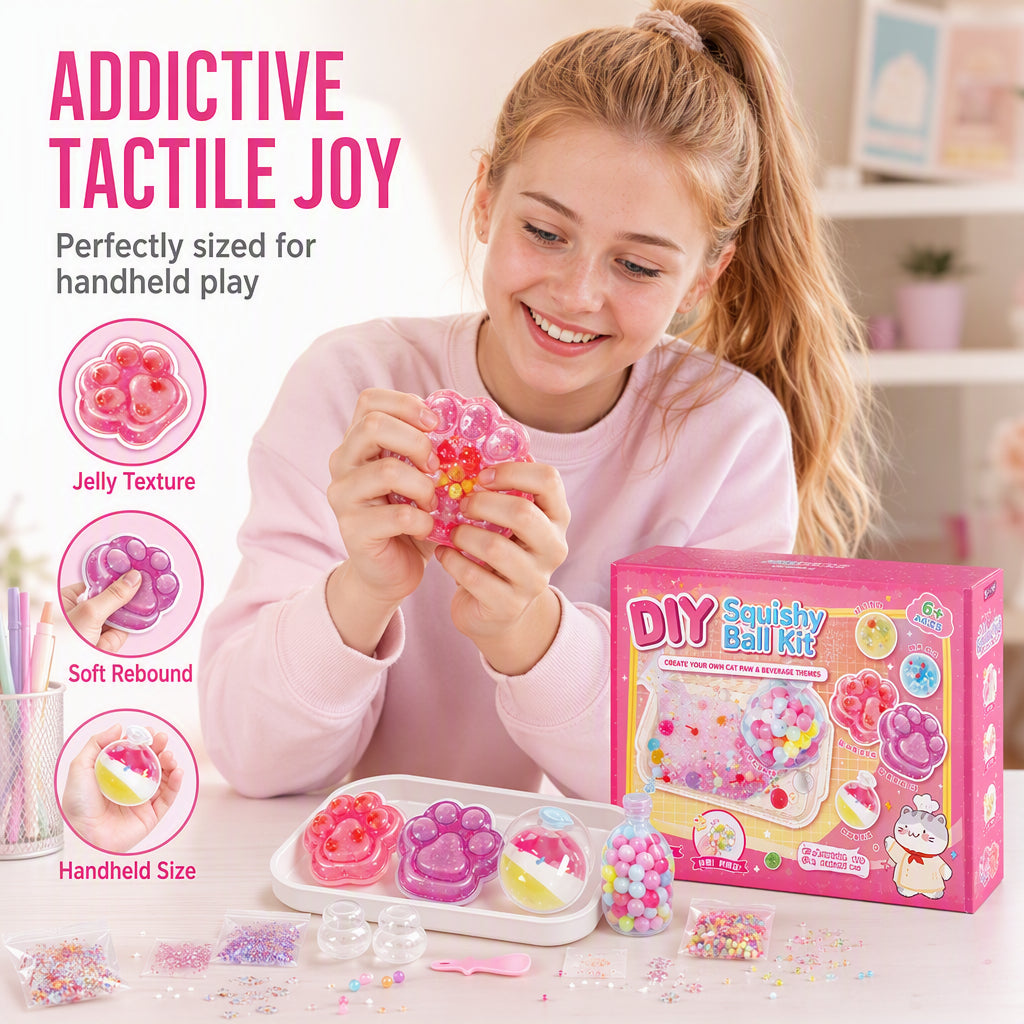 🎁DIY-Bausatz für ein „Fried Ice“-Squishy-Spielzeug mit Katzenkrallen-Motiv für Kinder