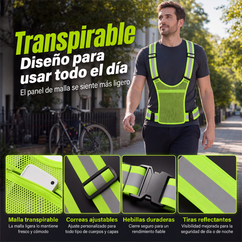 🦺✨ Reflektierende Weste mit hoher Sichtbarkeit – praktische Tasche, bequeme Passform und absolute Sicherheit beim Laufen bei Tag und Nacht 🌙🏃‍♂️