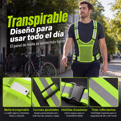 🦺✨ Reflektierende Weste mit hoher Sichtbarkeit – praktische Tasche, bequeme Passform und absolute Sicherheit beim Laufen bei Tag und Nacht 🌙🏃‍♂️