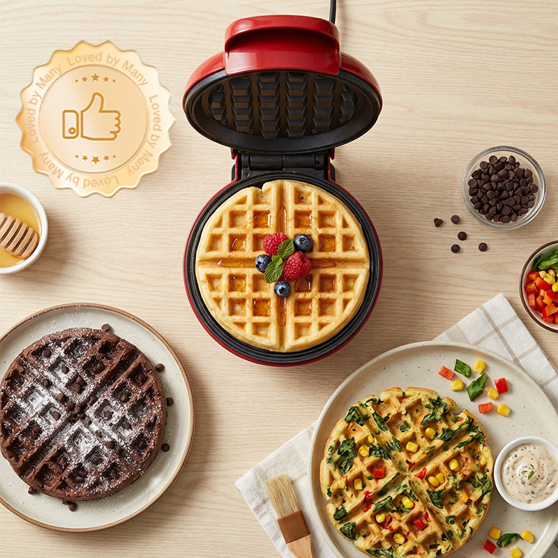 Mini-Elektro-Waffeleisen für ein einfaches Frühstück