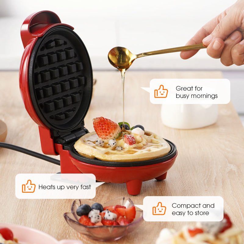 Mini-Elektro-Waffeleisen für ein einfaches Frühstück