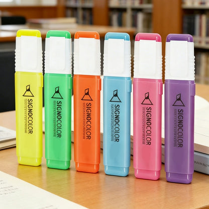 6-Pack Chisel Tip Highlighter Pens Set