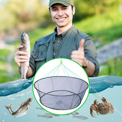 🎣 Zusammenklappbares Fischernetz mit Einholseil