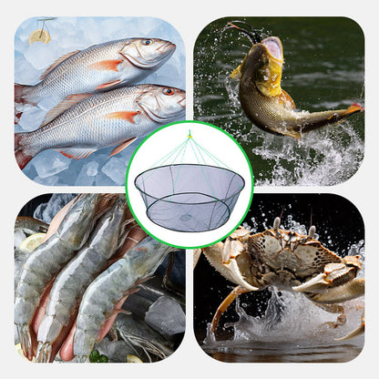 🎣 Zusammenklappbares Fischernetz mit Einholseil