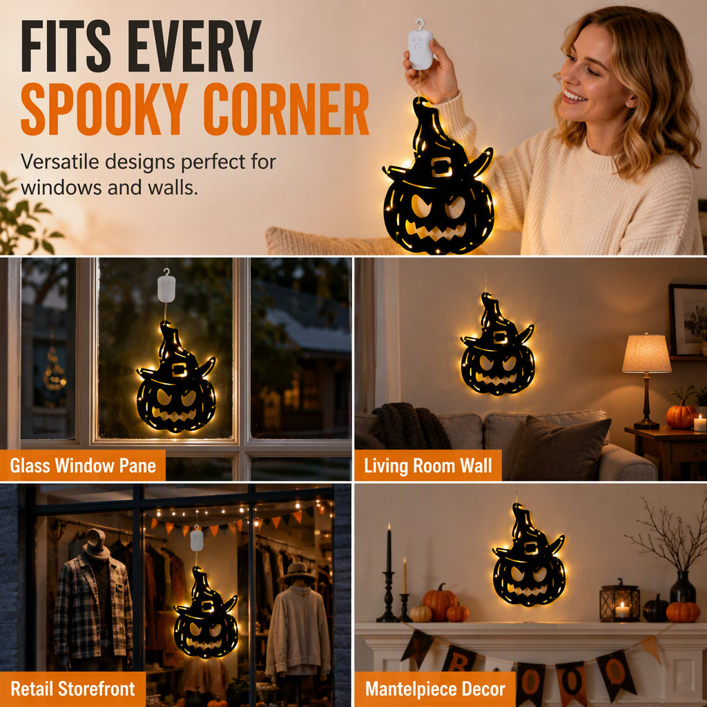 Halloween-Lichterketten für Türen und Fenster